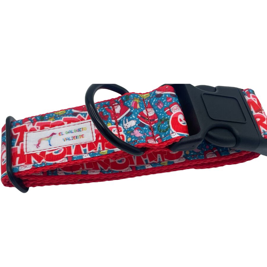 EGV - Collar Martingale Navidad 4 cm ancho, Collar galgo hecho a mano en Espa&ntilde;a (Merry Christmas), , large Imagen numero 3