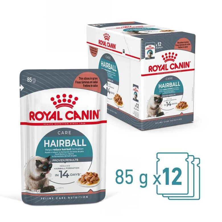 Royal Canin Hairball sobre en salsa para gatos thumbnail