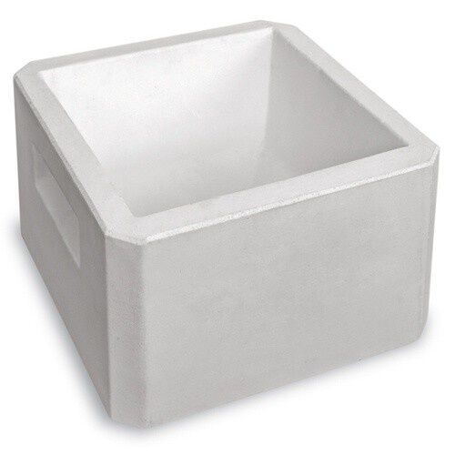 Gaun Comedero/bebedero cuadrado de hormig&oacute;n blanco para perros, , large Imagen numero 1