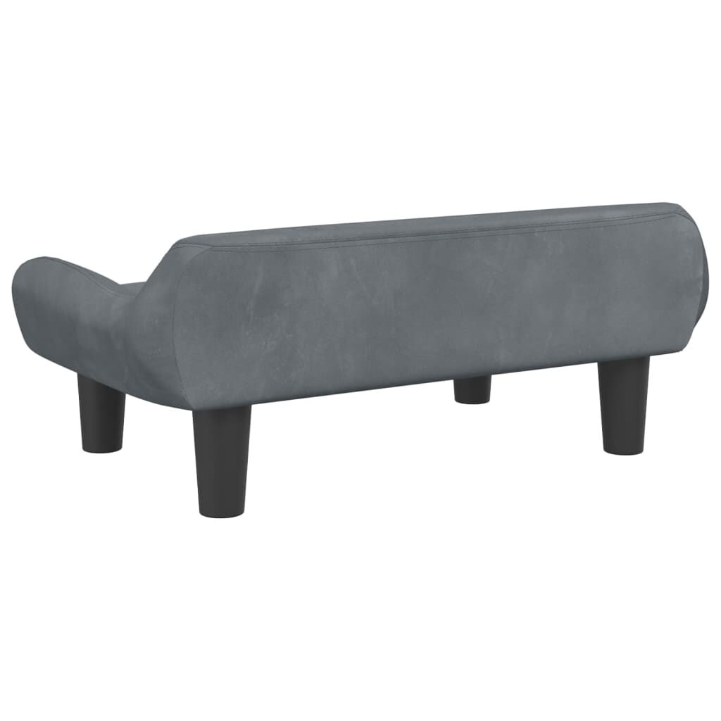 vidaXL Cama para perros de terciopelo gris oscuro 70x40x24 cm, , large Imagen numero 5