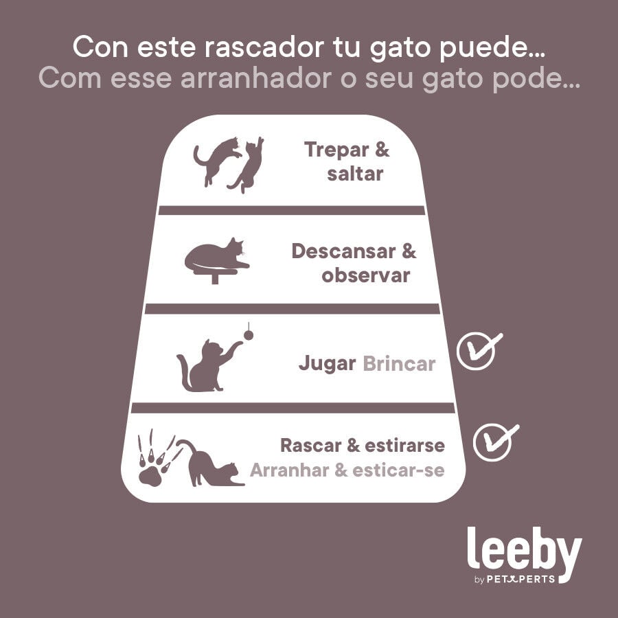 Leeby Walter rascador de cartón horizontal con bola para gatos thumbnail