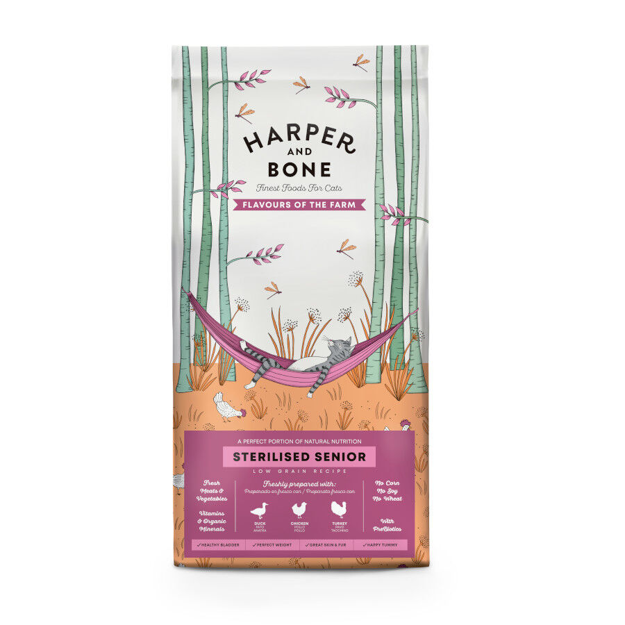 5 kg Harper & Bone Flavours Farm Pienso Pollo y Pavo Esterilizado Senior para gatos, , large Imagen numero 1