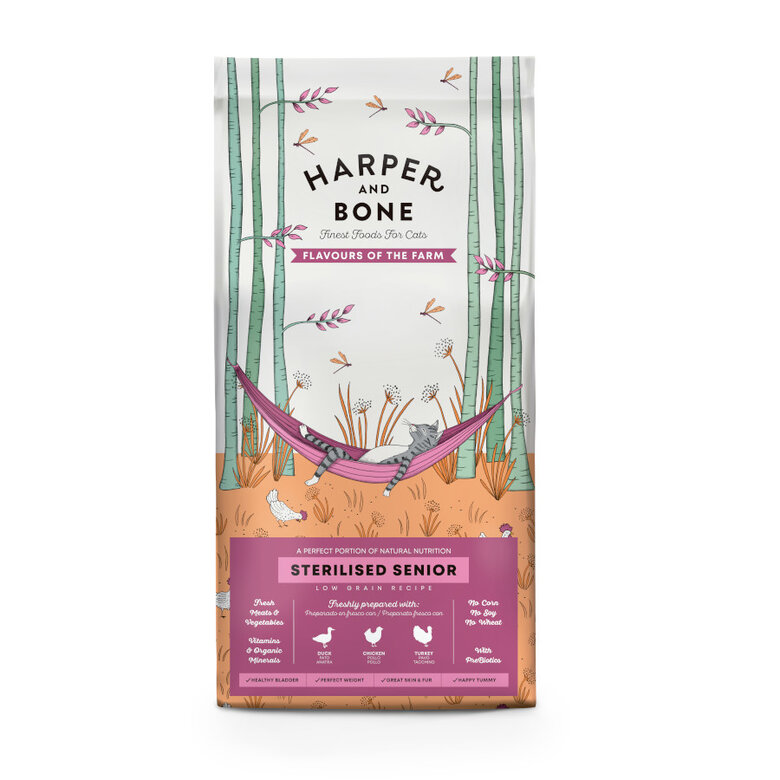 2 kg Harper & Bone Flavours Farm Pienso Pollo y Pavo Esterilizado Senior para gatos