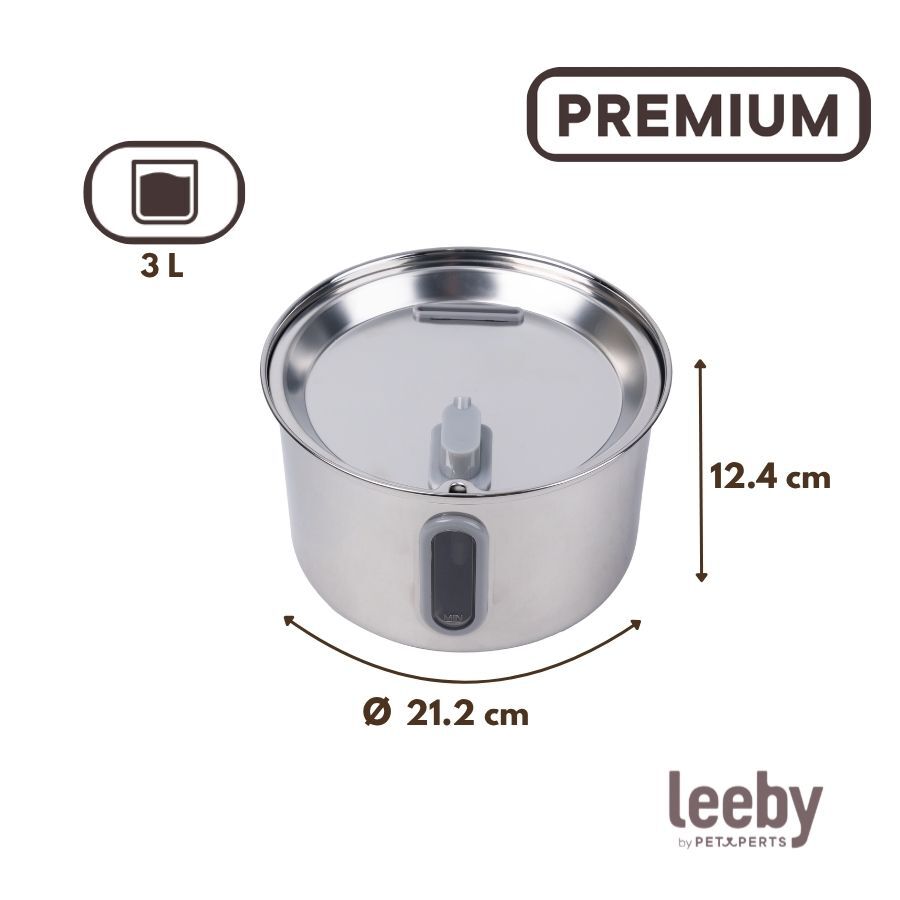 Leeby Fuente de Agua Acero Inoxidable para perros y gatos, , large Imagen numero 4