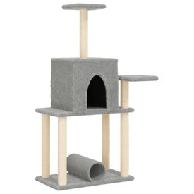 vidaXL Rascador con postes gris claro para Gatos 