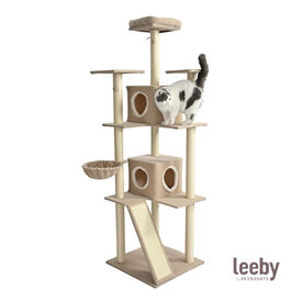 Leeby Boucle Collection Árbol rascador con camas y juguetes para gatos