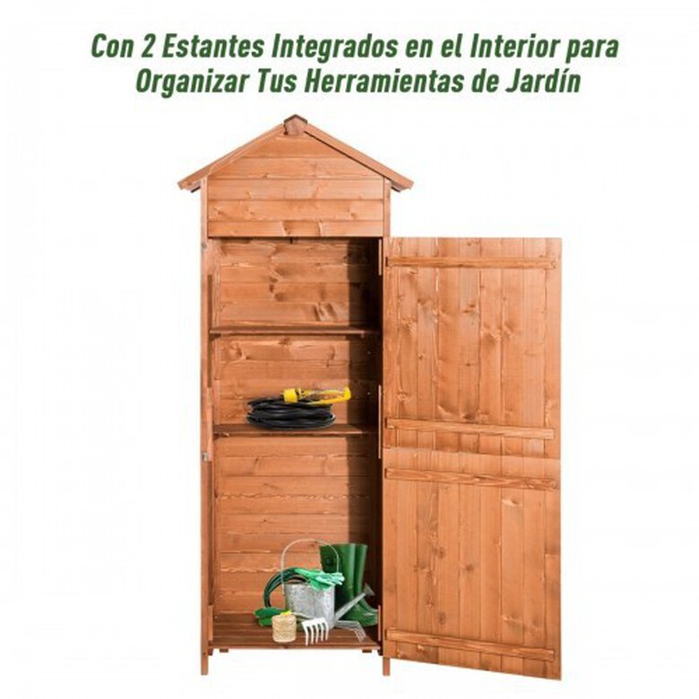 Cobertizo de madera maciza Outsunny color Marrón, , large image number null
