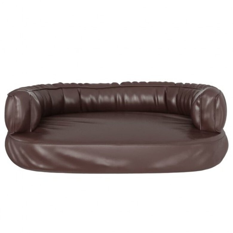 Vidaxl sofá acolchado rectangular marrón para perros, , large image number null