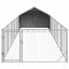vidaXL Caseta perros exterior con corral 4x3x1,9 m acero galvanizado, , large indicador imagen numero 23