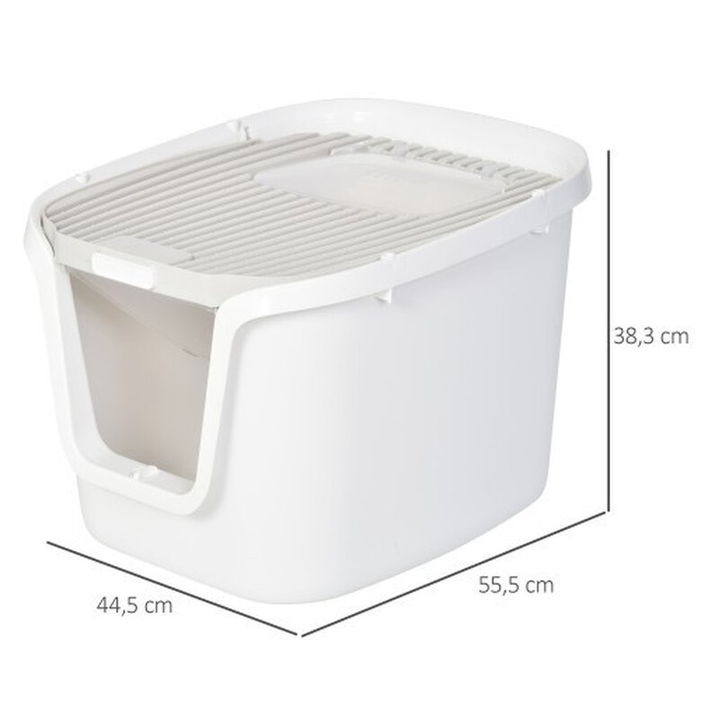 Arenero para gatos PawHut con doble puerta color Blanco, , large image number null