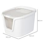 Arenero para gatos PawHut con doble puerta color Blanco, , large image number null