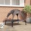 vidaXL Cama para Perros con Dosel Sofá Silla Tela Oxford y Acero Marrón, , large indicador imagen numero 2