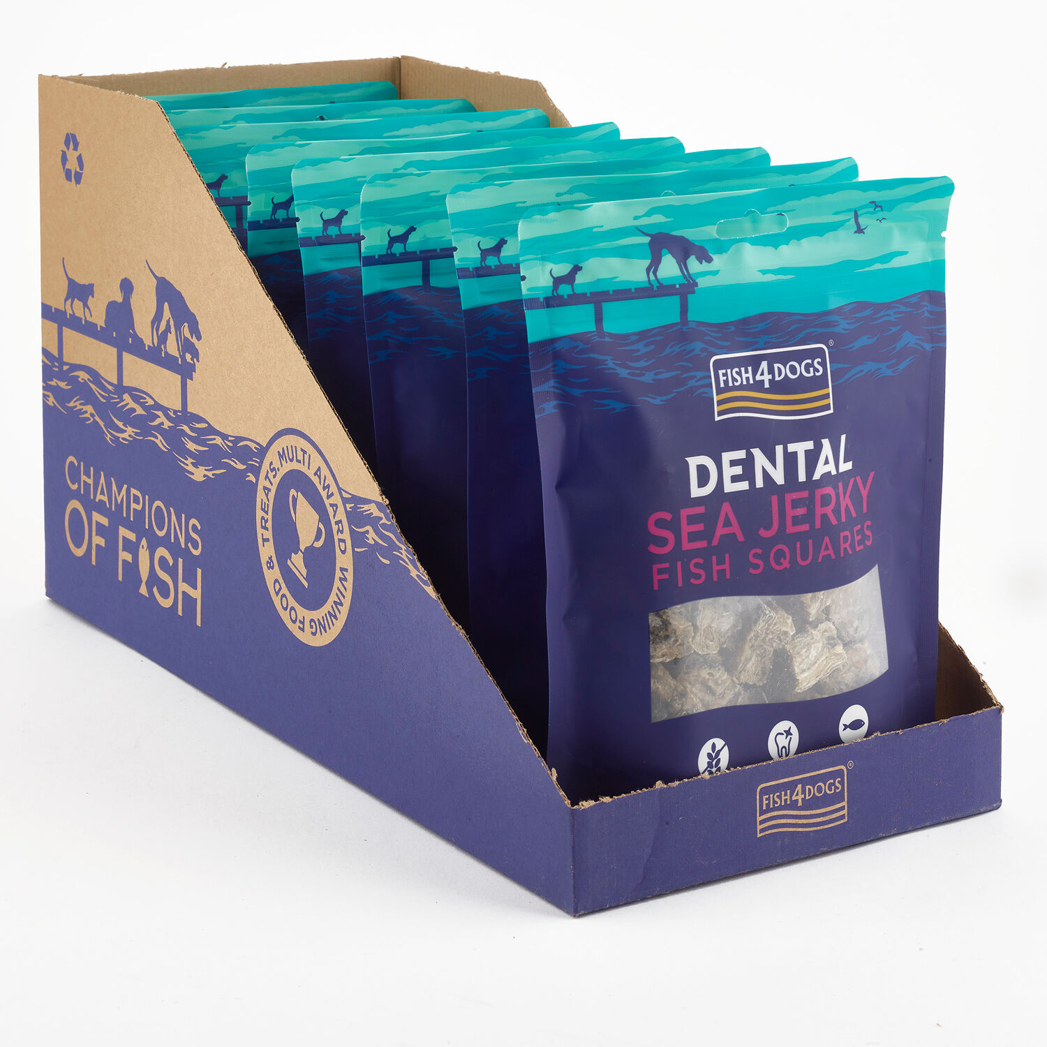 Fish4Dogs Snack dental natural Cuadros Pescado para perros thumbnail