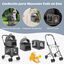 COSTWAY Cochecito para Perros Plegable, 3 en 1 Carrito para 2 Perros o Gatos, con 2 Transportines Desmontables, Cinturón de Seguridad, Cojines Desmontables, Carrito de Viaje para Mascotas (Gris), , large indicador imagen numero 3