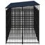 Vidaxl perrera con techo protector negro para perros, , large indicador imagen numero 4