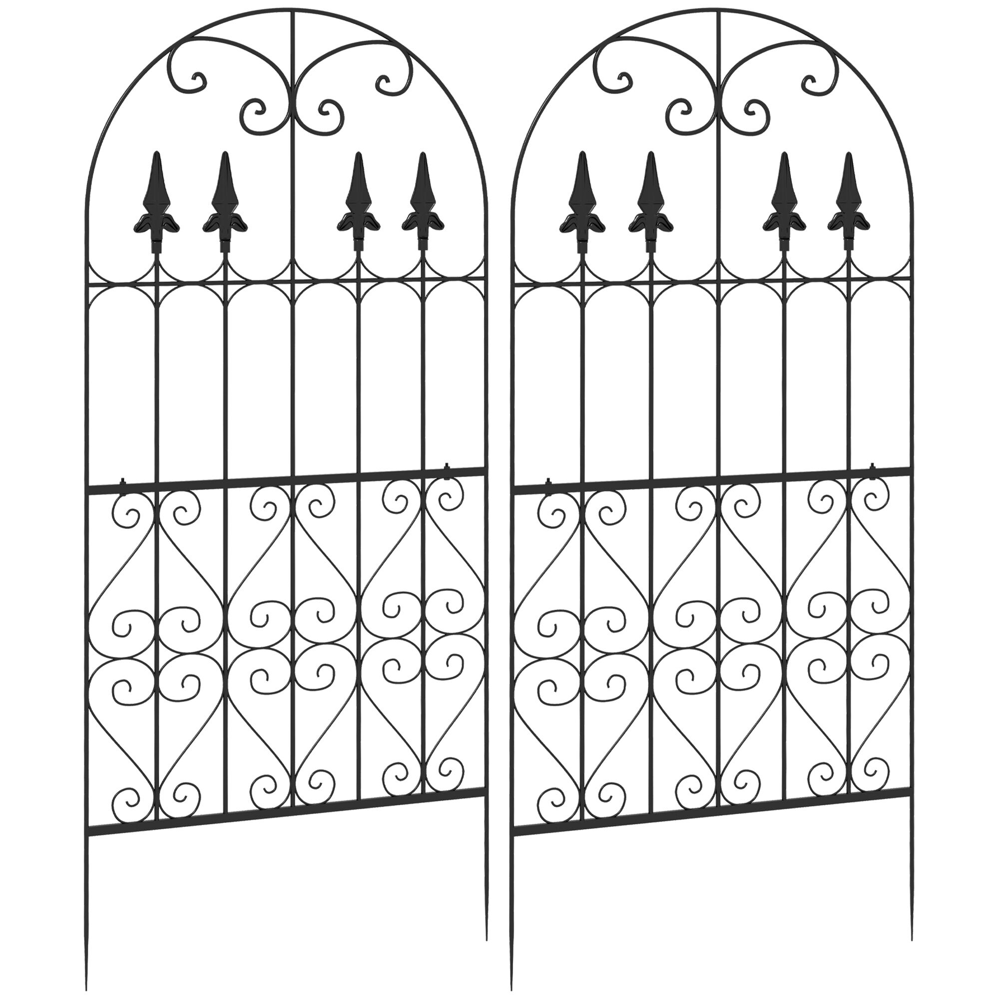 Outsunny Juego De Enrejados De Jardín Soportes Para Enredaderas Con Marco De Acero Negro thumbnail