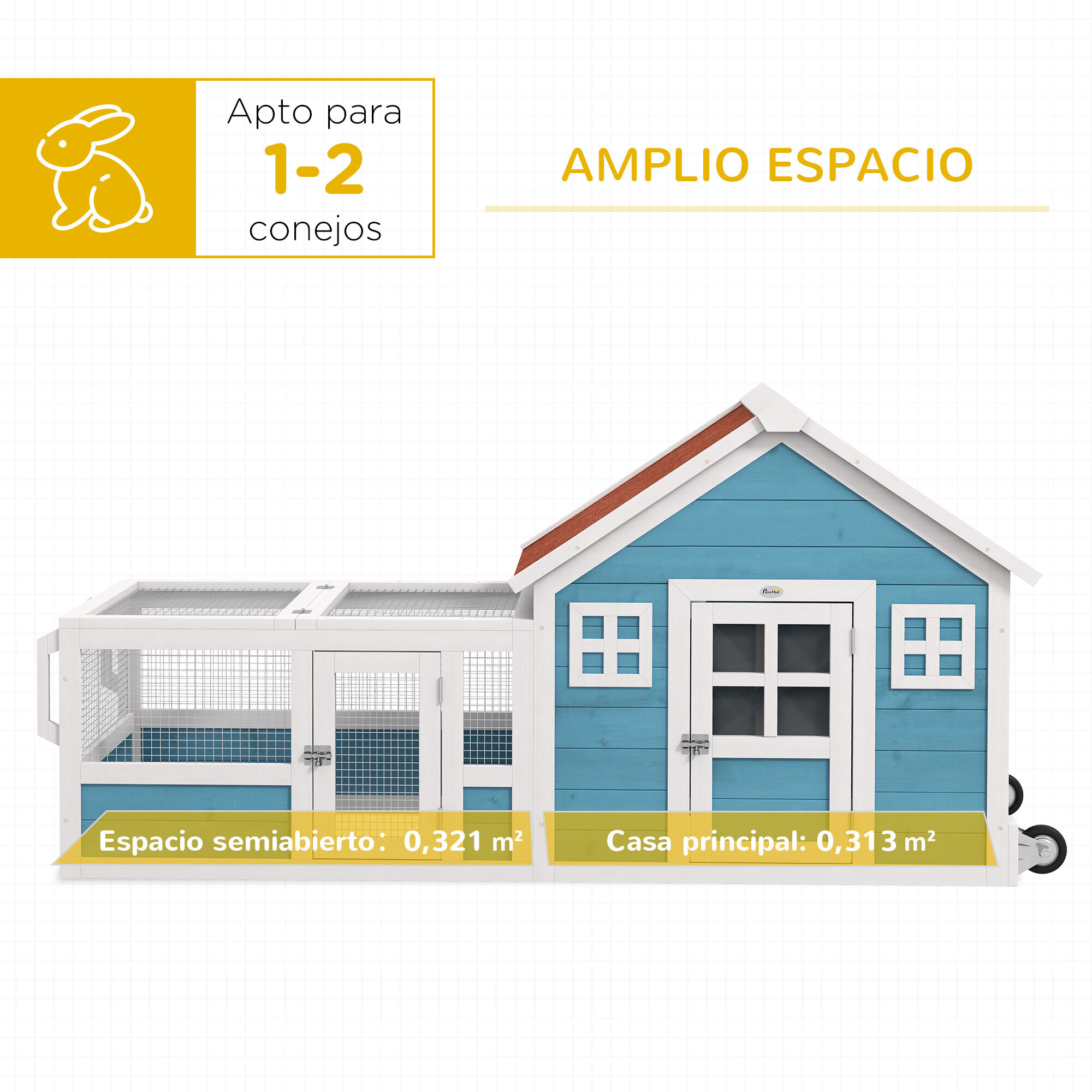 PawHut Conejera Exterior De Madera thumbnail