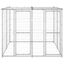 Vidaxl perrera con toldo superior plateada para perros, , large indicador imagen numero 2