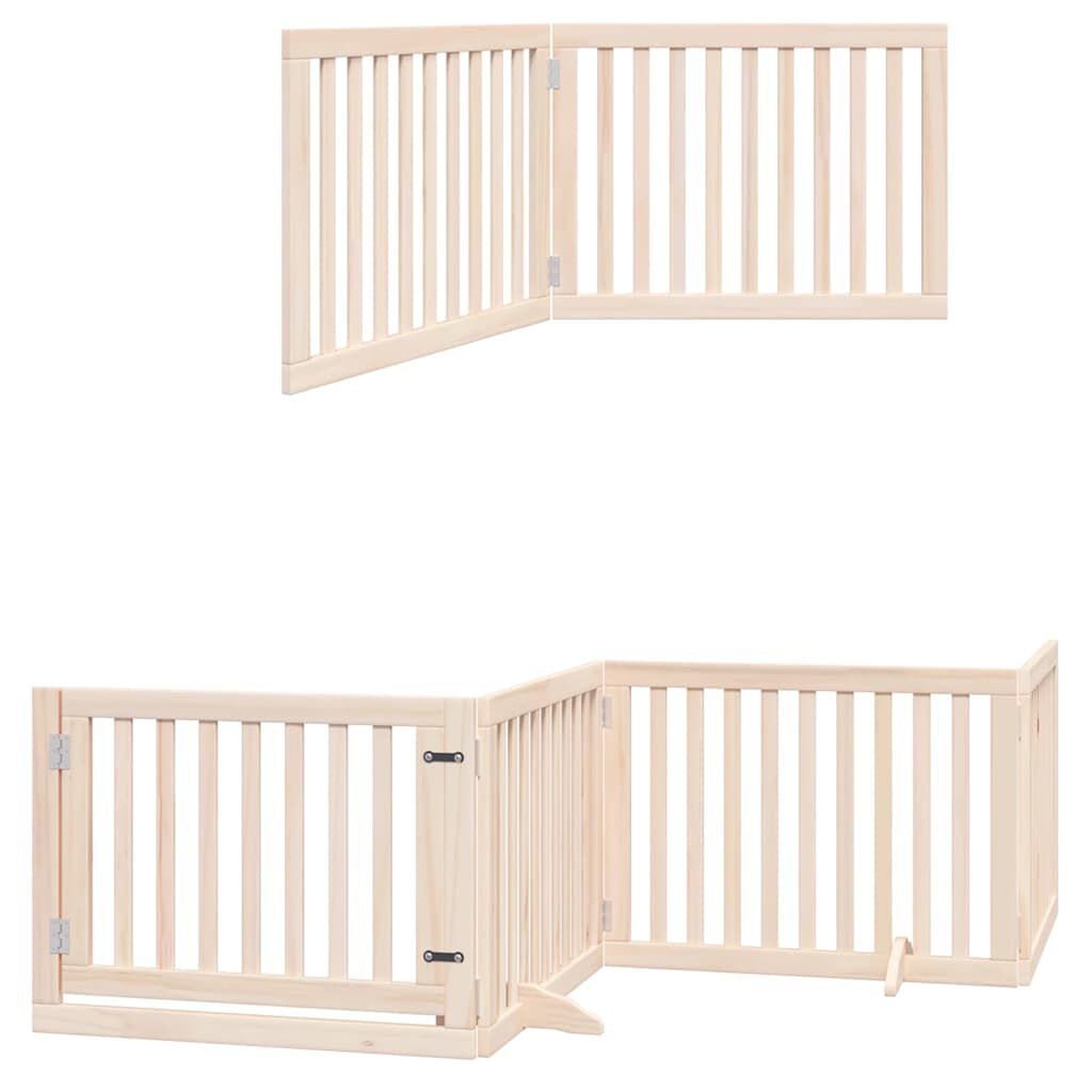 vidaXL Puerta para perros plegable 8 paneles madera de &aacute;lamo 640 cm, , large Imagen numero 4