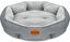 Nobleza Cama Perro Gato Pequeños, Cama Lavable para Mascotas, Sofá Cama Redonda de Perros Antideslizantes y Antiestres, Felpa Corta Super Suave y Cómoda para el Invierno, Gris, Ø60 x 18 cm, , large indicador imagen numero 1