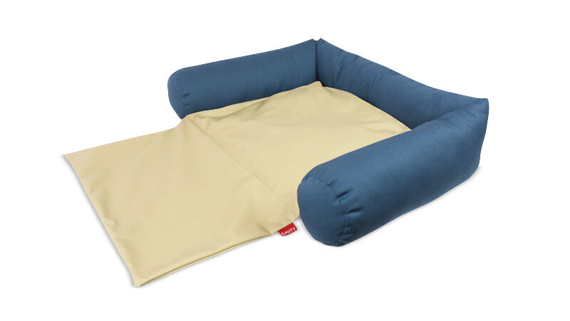 Gauty Cama para Perros y Gatos  Tela de sarga - Azul y beige, , large Imagen numero 1