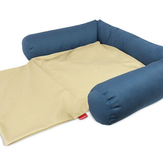 Gauty Cama Tela de sarga azul y beige para Perros y Gatos