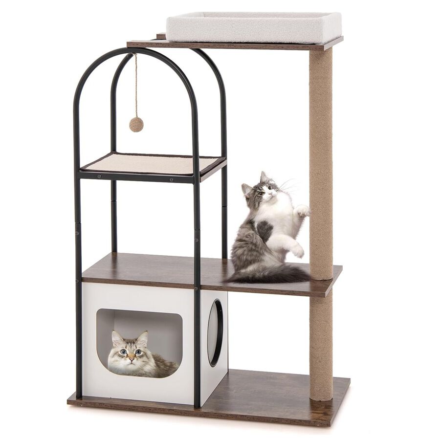 COSTWAY Poste rascador negro para gatos thumbnail