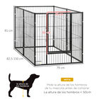 PawHut Parque negro de 6 Paneles con Ancho Ajustable para mascotas, , large image number null