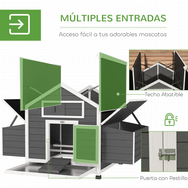 PawHut Gallinero Exterior Gris y Blanco thumbnail