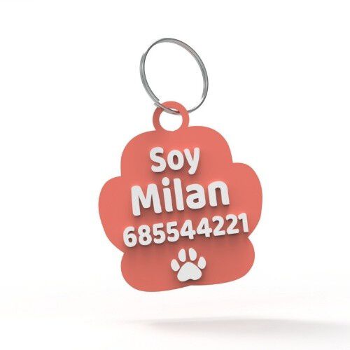 Seron chapa identificativa con nombre coral para mascotas, , large Imagen numero 2