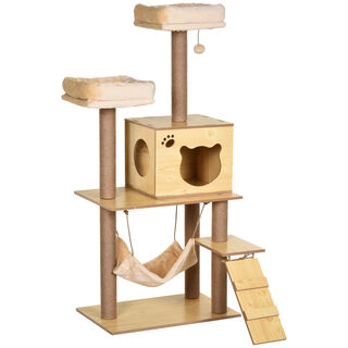 PawHut Árbol Rascador Amarillo para gatos