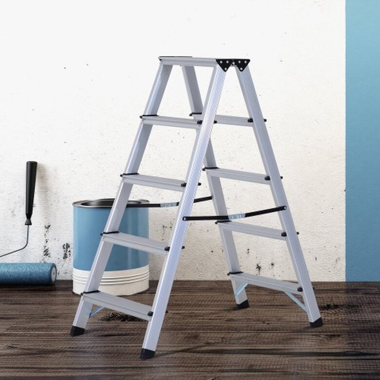 Escalera de tijera plegable Homcom color Metal, , large image number null
