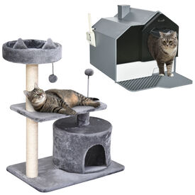 PawHut Conjunto para Mascotas Gris