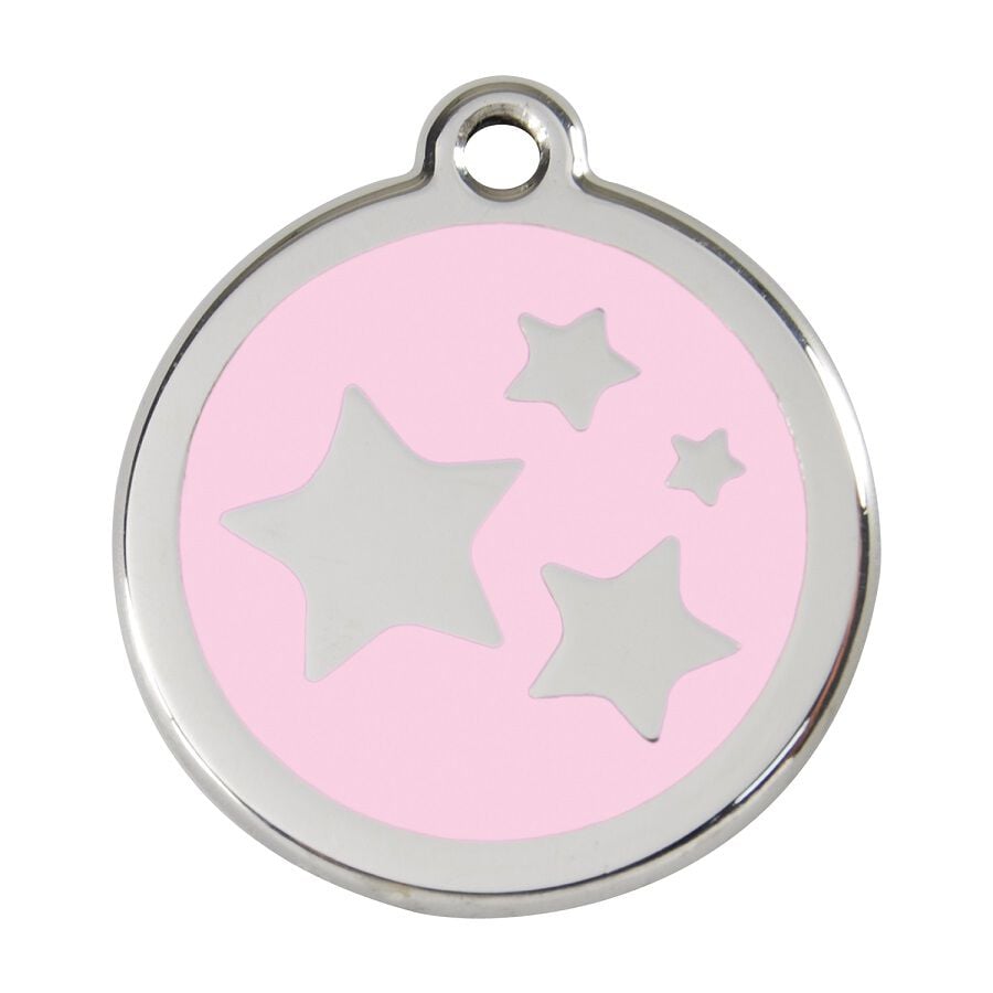 Placa identificativa Acero Inoxidable Esmalte Estrella Rosa para perros, , large Imagen numero 1