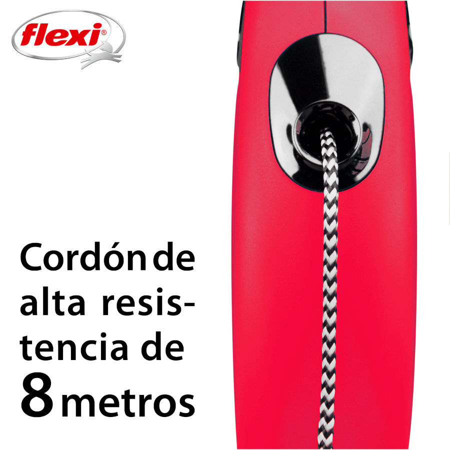 Flexi New Classic Correa de Cord&oacute;n Extensible Roja para perros, , large Imagen numero 3