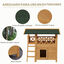 PawHut Casa para Gatos de Madera 77x50x73 cm Caseta para Gatos de 2 Niveles Refugio para Gatos con Techo Asfáltico Escalera y Balcón para Exterior Natural, , large indicador imagen numero 5