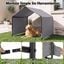 COSTWAY Sombras para Perros para Exterior, Caseta Perros Exterior con Techo Impermeable, Estacas de Tierra, Carpa con Toldo Resistente al Sol, 126 x 118 x 108 cm, Gris, , large indicador imagen numero 5