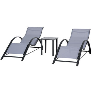 Outsunny Conjunto De Tumbonas Gris