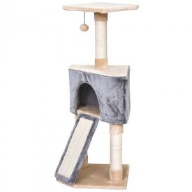 Rascador con cueva PawHut para gatos color Gris/Beige