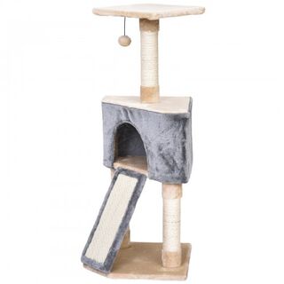 Rascador con cueva PawHut para gatos color Gris/Beige