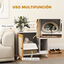 PawHut Mueble Arenero Blanco y Roble, , large indicador imagen numero 4