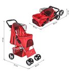 Pawhut cochecito plegable rojo para mascotas, , large image number null