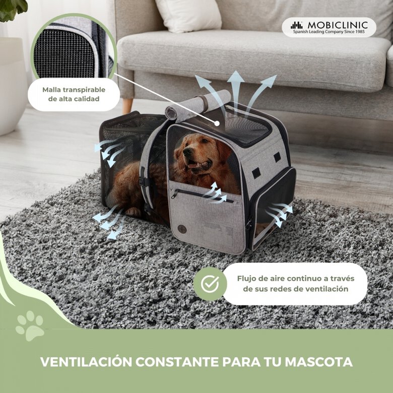 Mobiclinic Bolsa Transportín Extensible Mochila Plegable Ventilación Tula para mascotas, , large image number null
