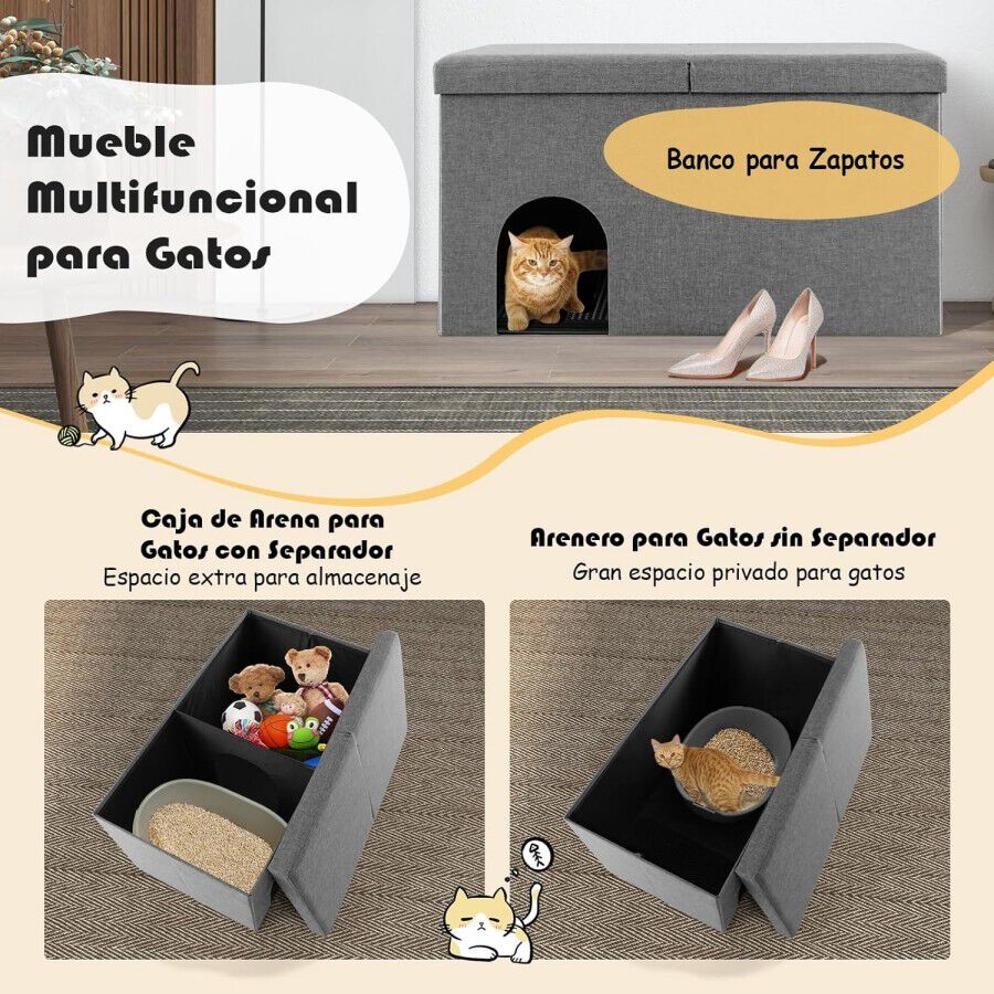 Costway Banco con Arenero para Gatos thumbnail