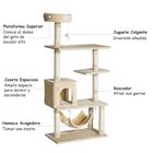 Pawhut árbol rascador 5 plantas beige para gatos, , large image number null