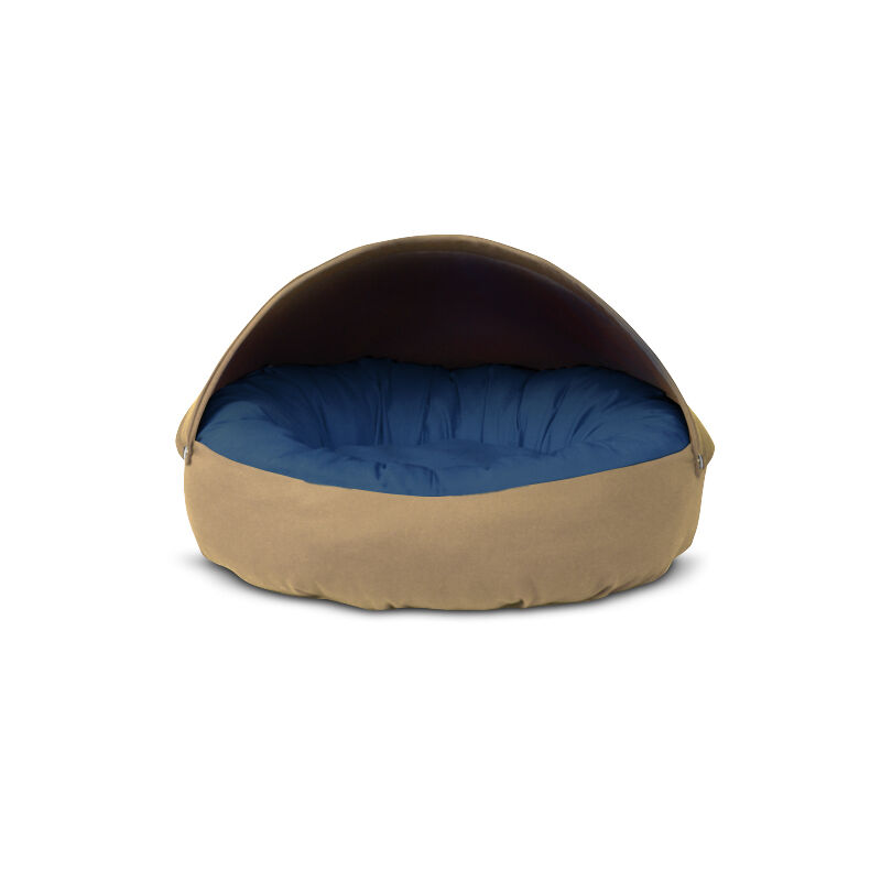 Gauty Cama Redonda para Perros y Gatos  Tela de sarga - Beige y azul, , large Imagen numero 1