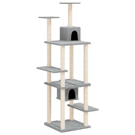 VidaXL Árbol Rascador grande todo en uno gris claro para gatos