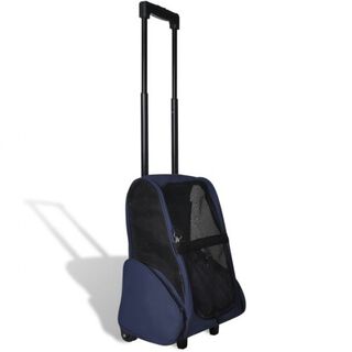 vidaXL Transportín plegable azul para mascotas