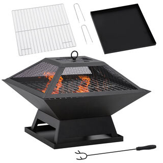 Outsunny Brasero Exterior Negro 