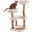 COSTWAY 101 cm &Aacute;rbol Rascador para Gatos de Madera Maciza, 4 Plataformas Acolchadas de Felpa, Postes Rascadores y Alfombrilla, Torre Rascador para Gatos en Forma de Ramas de Bohemio para Interior, , large indicador imagen numero 1